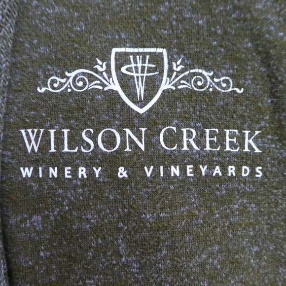 Wilson Creek Winery Vineyards Thick Faux Sherpa Lined Green Sweatshirt Hooded L - Picture 2 of 8